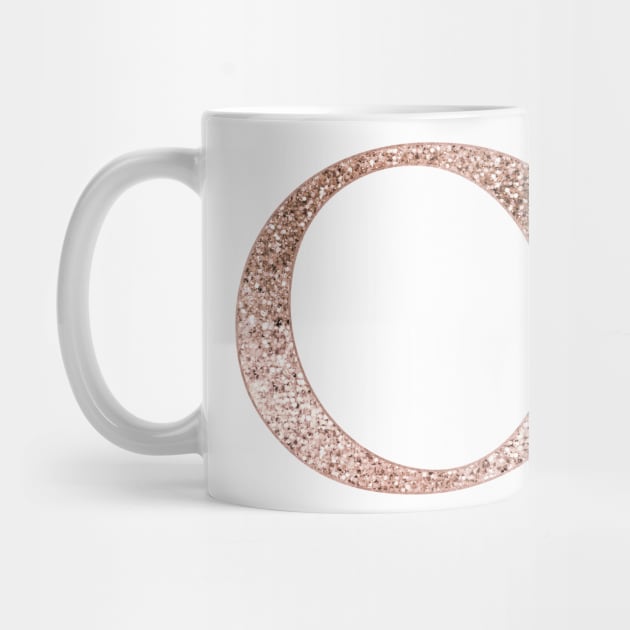 O rose gold glitter monogram letter by RoseAesthetic